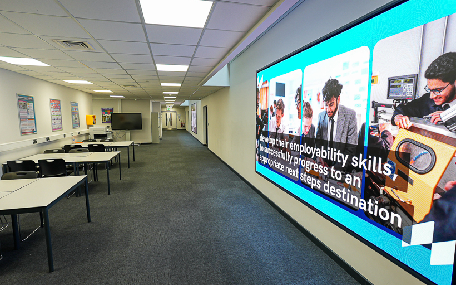 Refurbished Corridor with Video Wall Panels